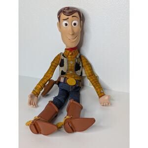 Vintage Disney Pixar Thinkway Toy Story Woody Pull String Doll 15” No Hat